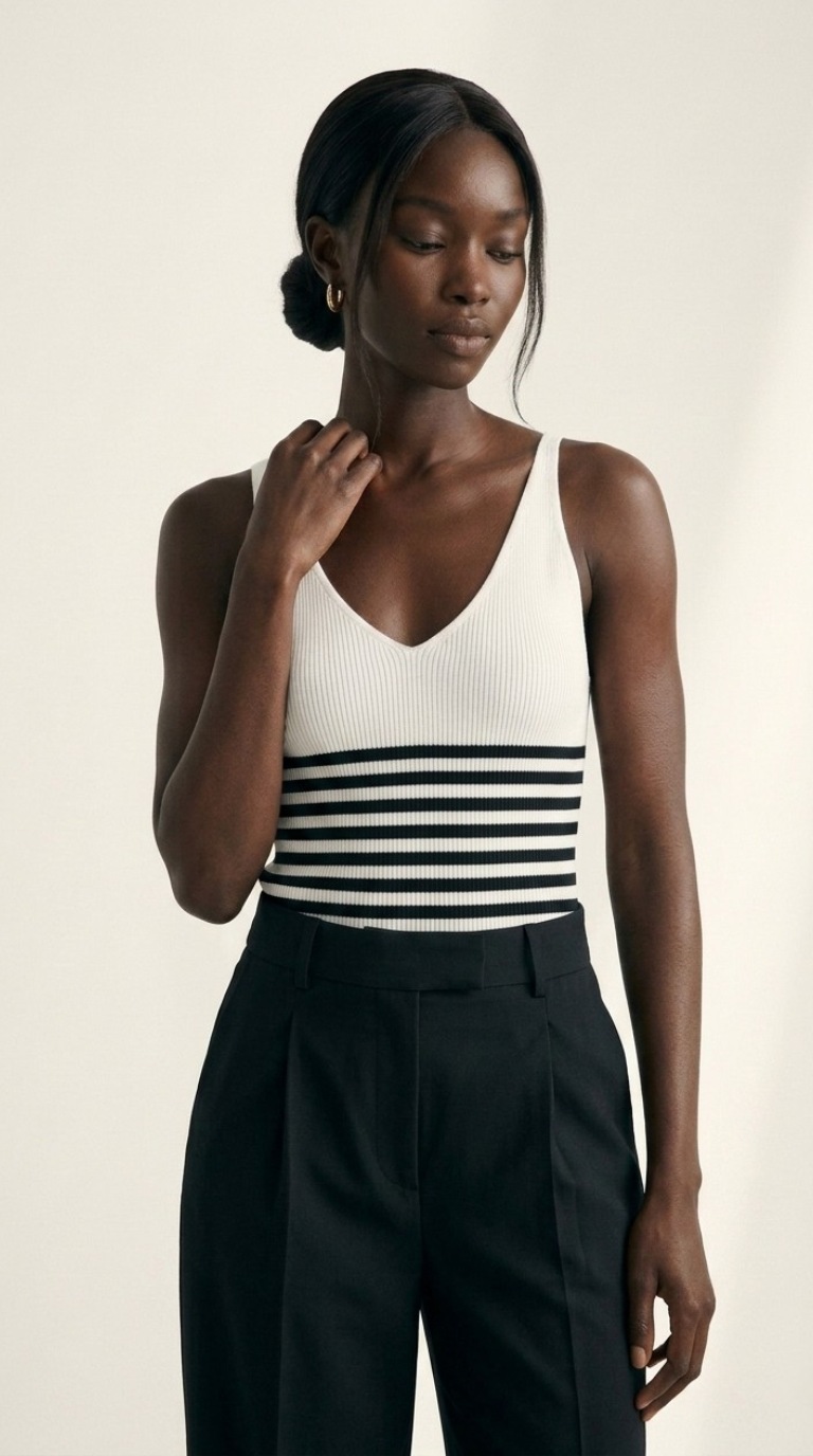 Cascade Stripe Ribbed Tank