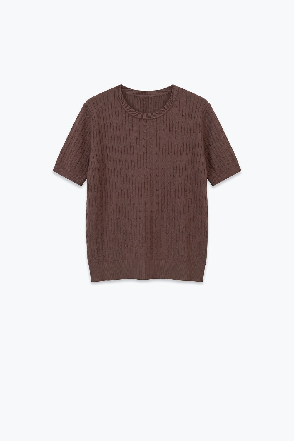 Câble Fine Knit Crew Neck