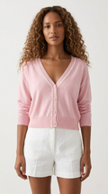Contour Pink Contrast Trim Cardigan