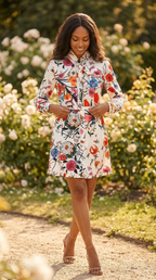 Corolle Floral Belted Mini Dress