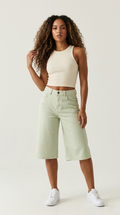 Indigo Wide Leg Bermuda Shorts