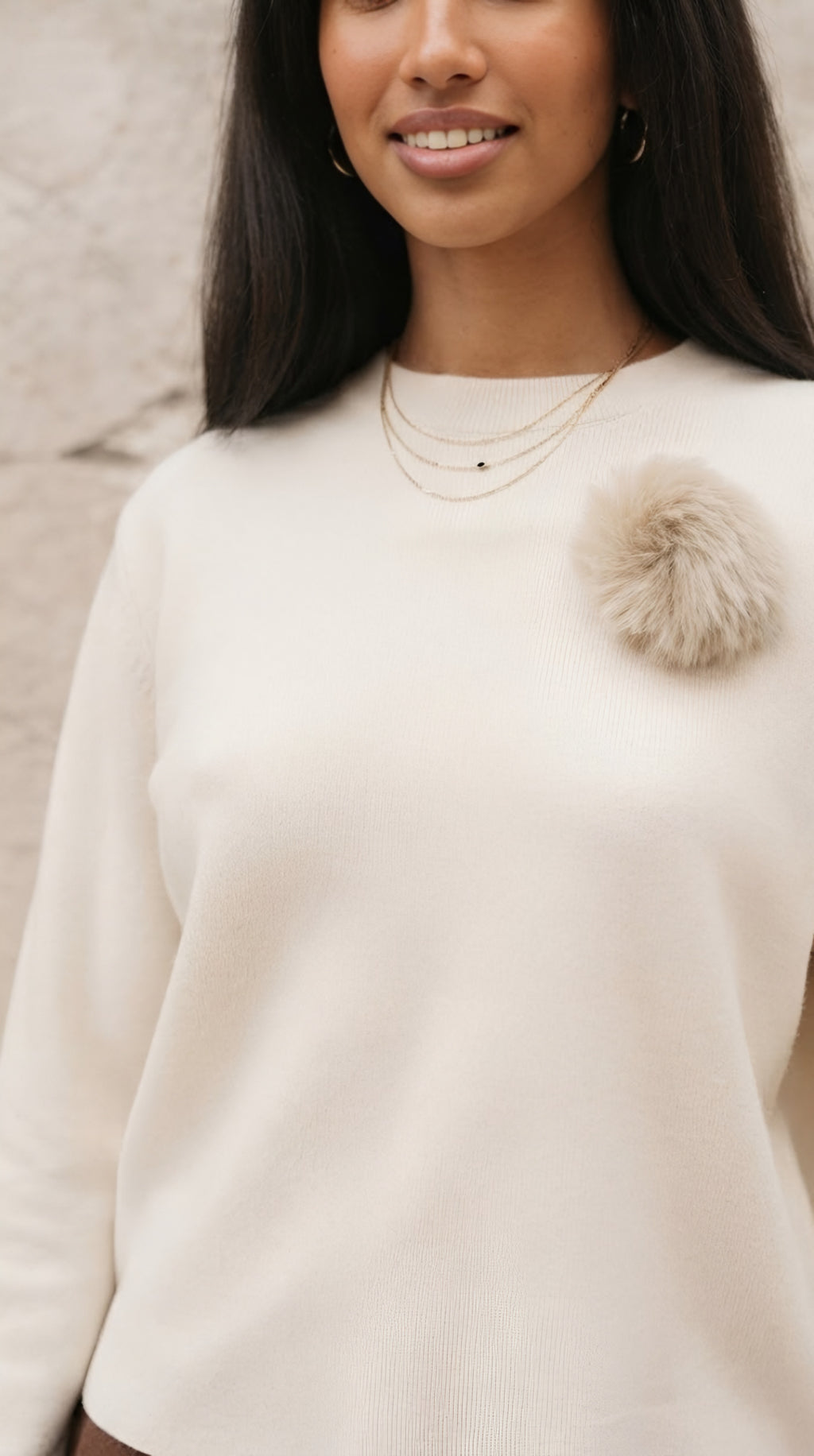 Flocon Pom-Pom Knit Sweater