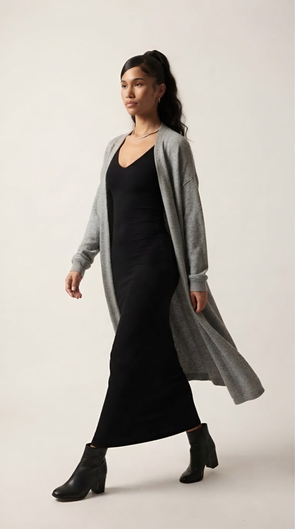 Dérivent Cardigan Ouvert — Gris Doux