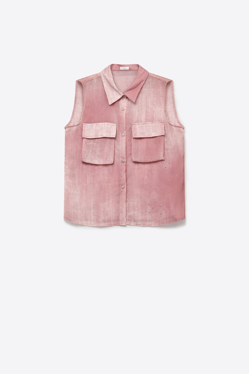 Nuée Pink Strass Sleeveless Shirt