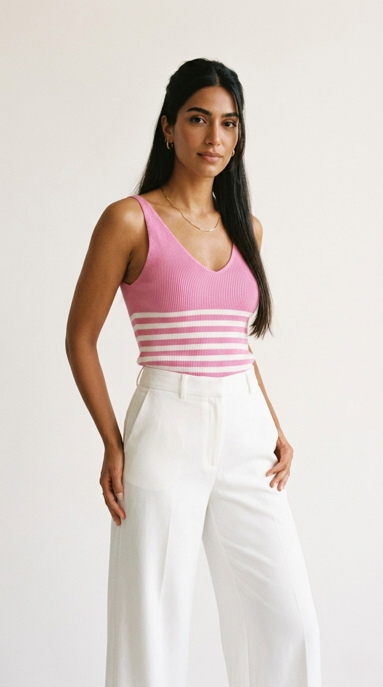 Cascade Stripe Ribbed Tank