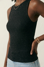 Paillette Glitter Ribbed Tank