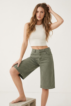 Indigo Wide Leg Bermuda Shorts