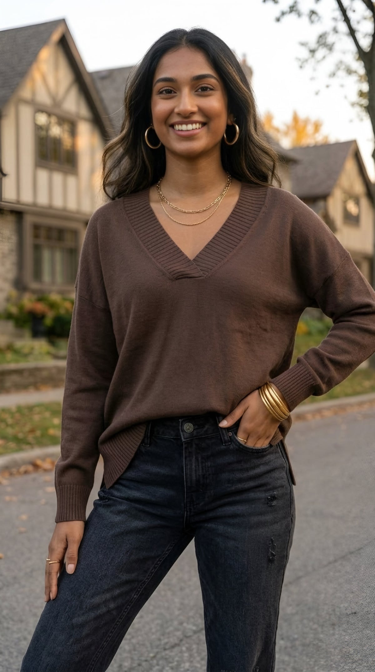 Solstice V-Neck Knit Jumper