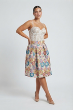 Mandala Jacquard Midi Skirt