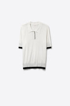 Passepoil Polo Knit Top