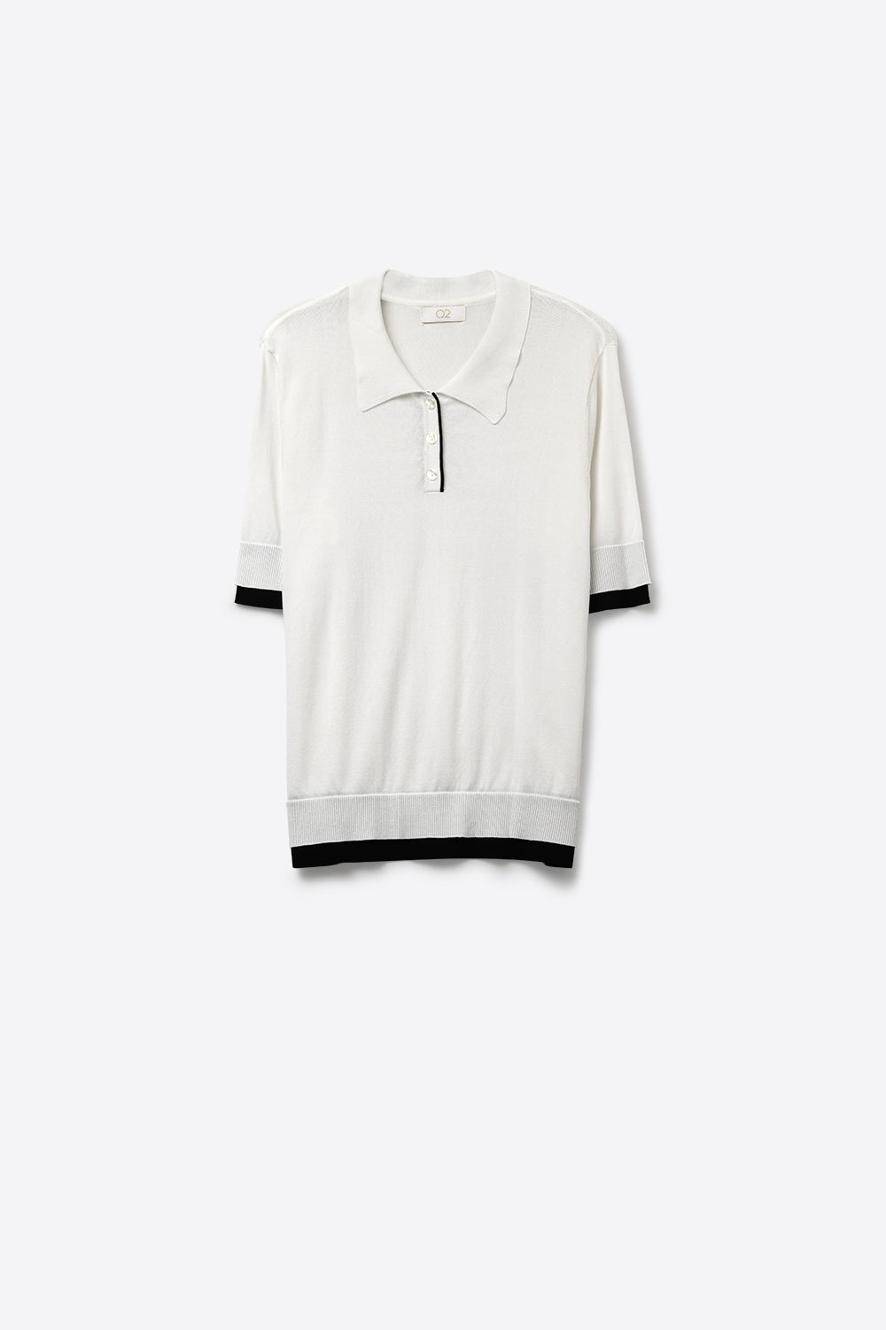 Passepoil Polo Knit Top
