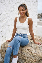Saint-Barth Ribbed Embroidered Tank