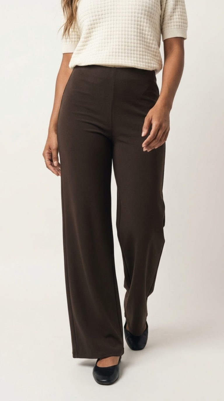 Fluide Stretch Knit Wide Leg Pants