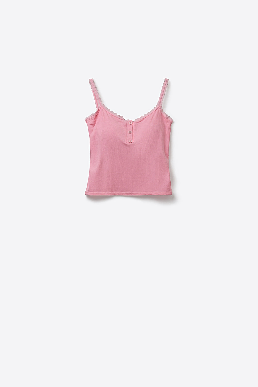 Liseret Ribbed Lace Trim Tank