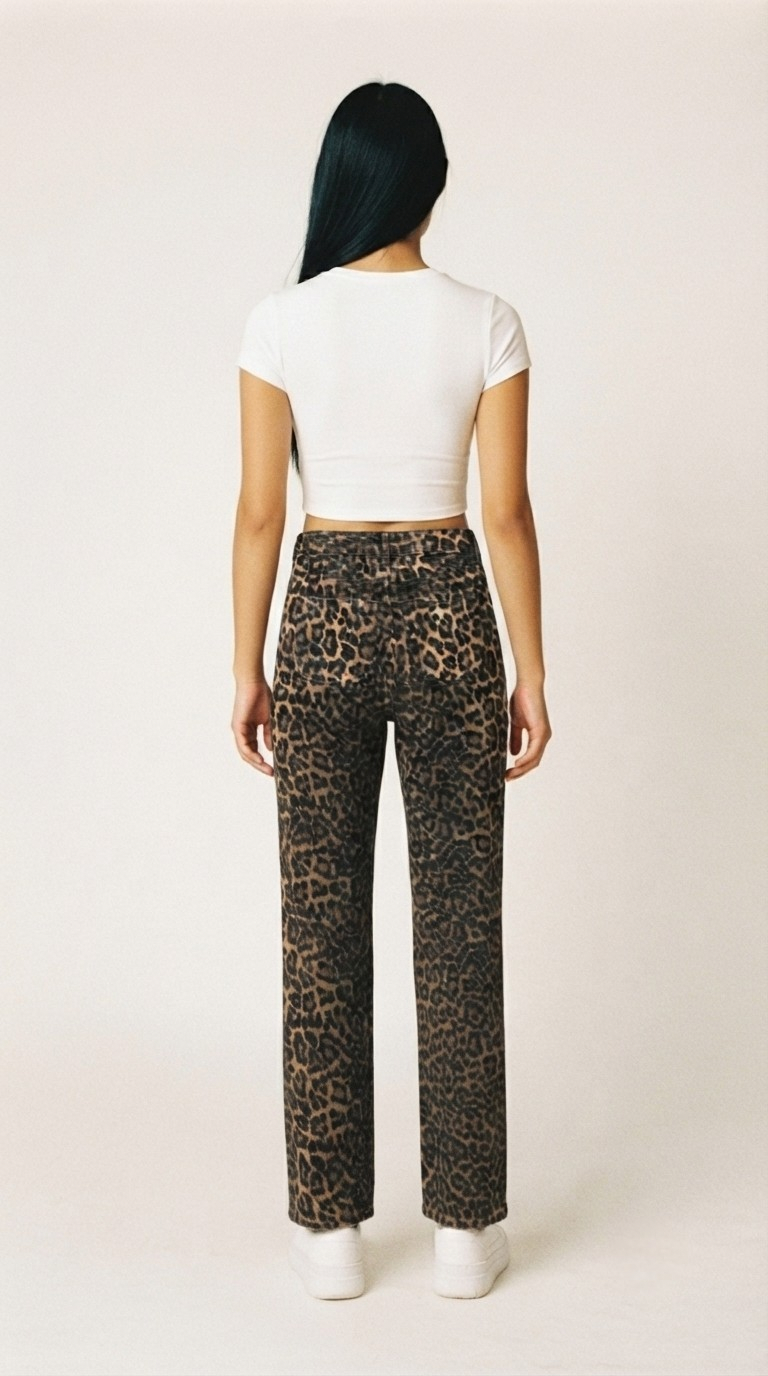 Félin Leopard Straight Leg Jeans