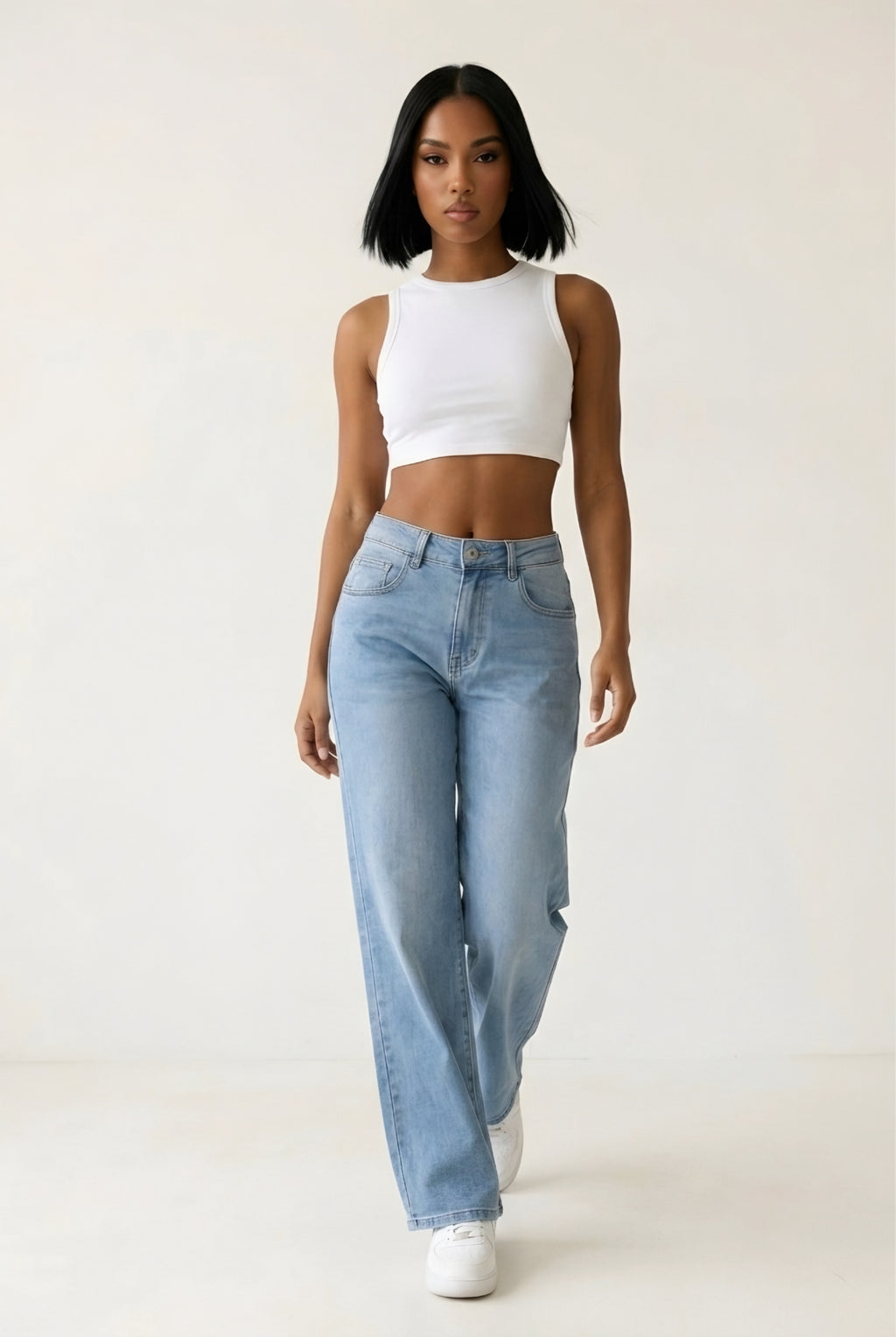 Scintille Pink Strass Wide Leg Jeans