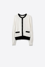 Galon Contrast Trim Cardigan