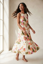 Aquarelle Floral Sleeveless Maxi Dress