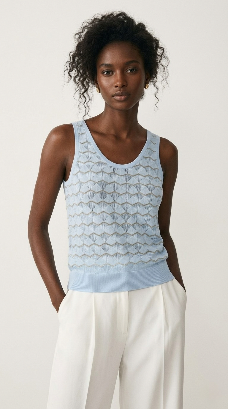 Lucent Metallic Knit Tank