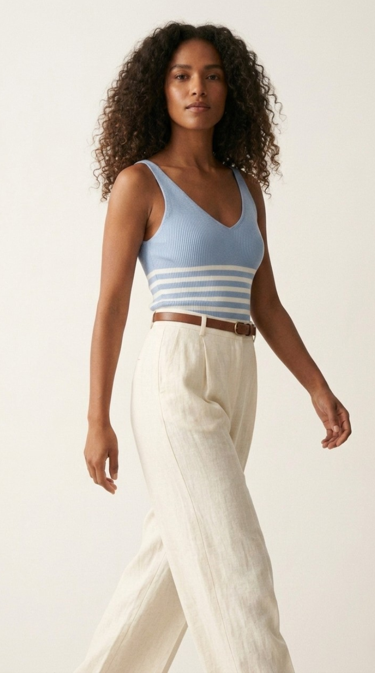 Cascade Stripe Ribbed Tank