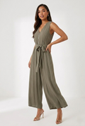 Vento Wide Leg Belted Jumpsuit