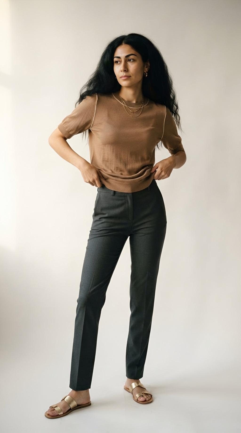 Nervuré Cap Sleeve Knit Sweater