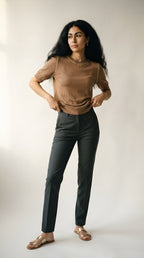 Nervuré Cap Sleeve Knit Sweater