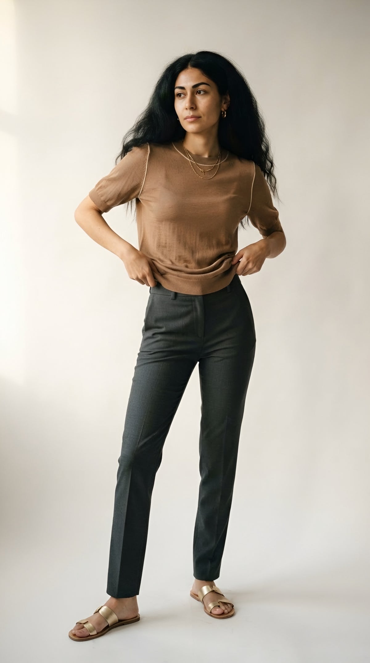 Nervuré Cap Sleeve Knit Sweater