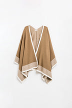 Bordure Chunky Knit Poncho