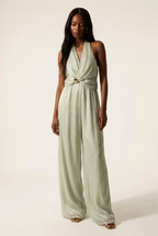 Lumine Metallic Halter Jumpsuit