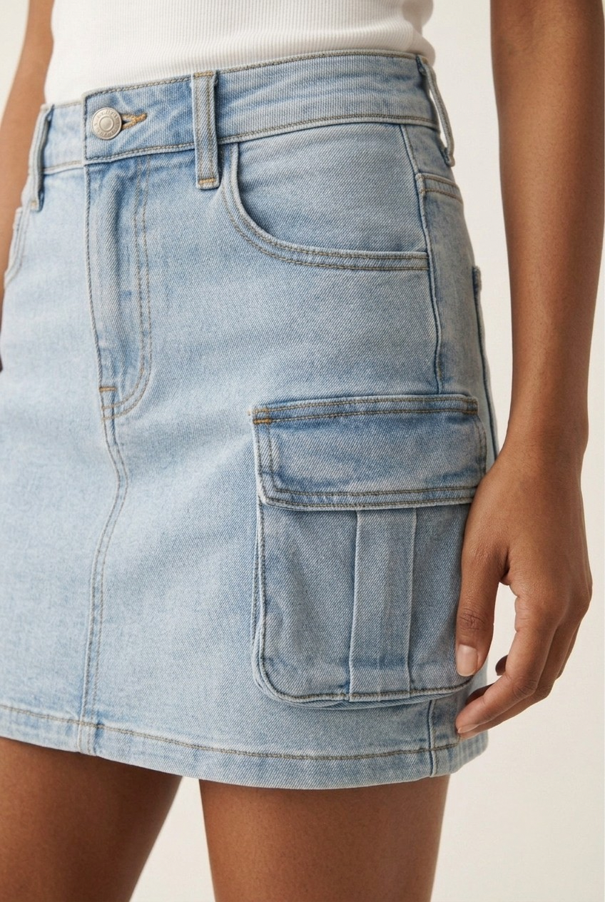 Cargue Denim Mini Skirt