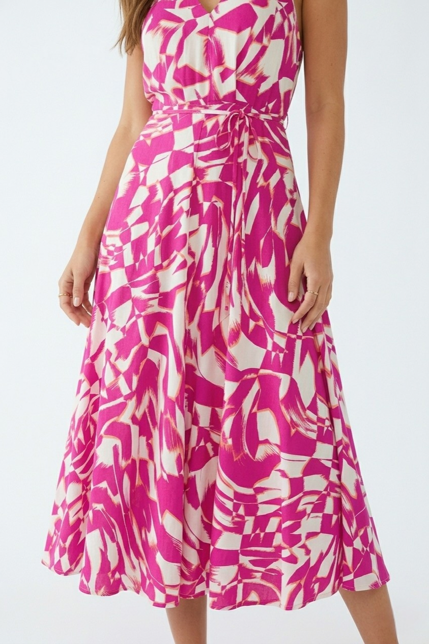 Ibiza Abstract Halter Midi Dress