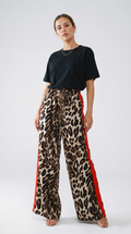 Félin Leopard Stripe Wide Leg Pants