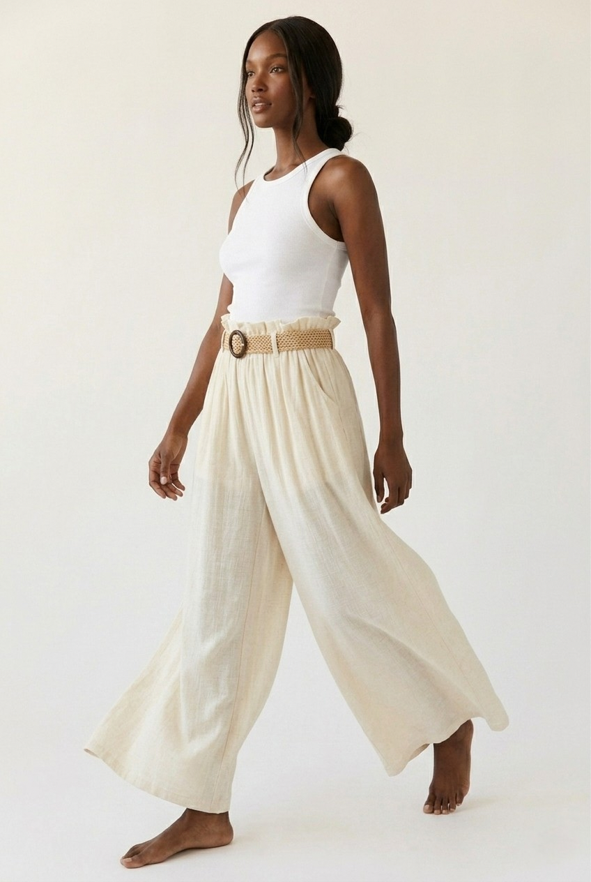 Cannelle Wide Leg Linen Pants