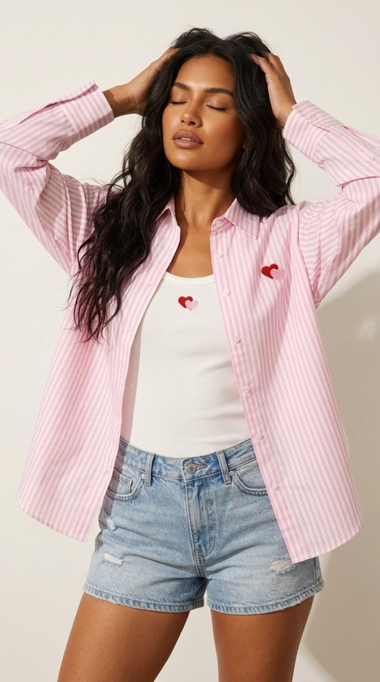 Amour Stripe Shirt & Tank Set
