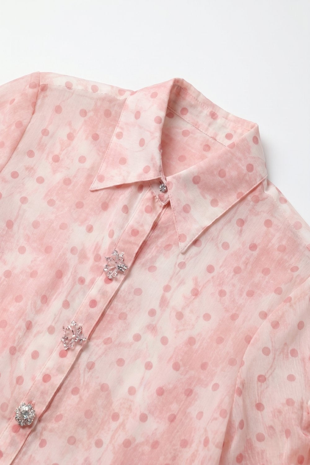 Cristal Polka-Dot Chiffon Shirt