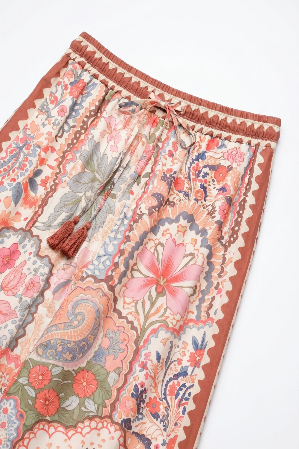 Paisley Wide Leg Drawstring Pants