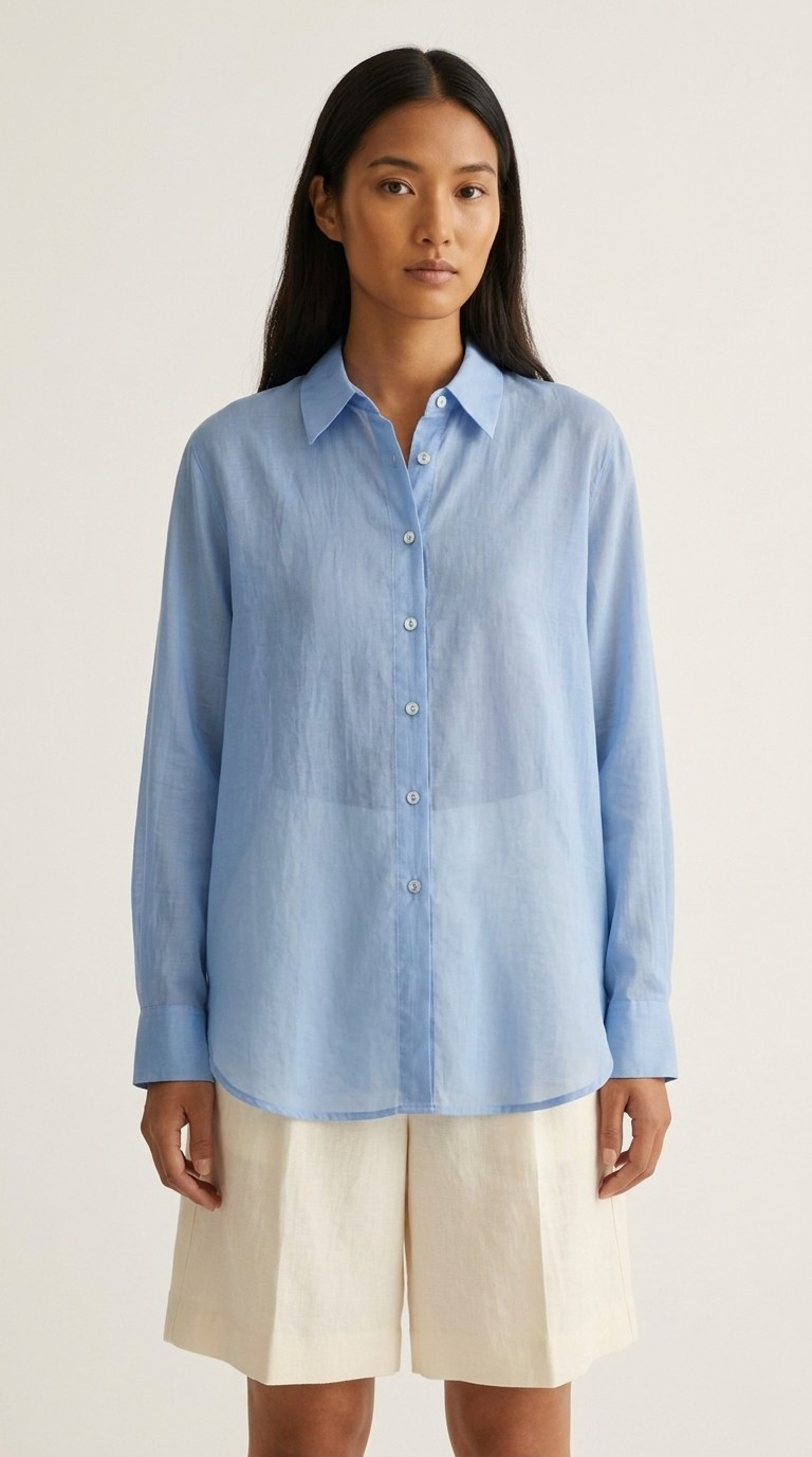 Diaphane Sheer Button-Down Shirt