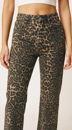 Félin Leopard Straight Leg Jeans