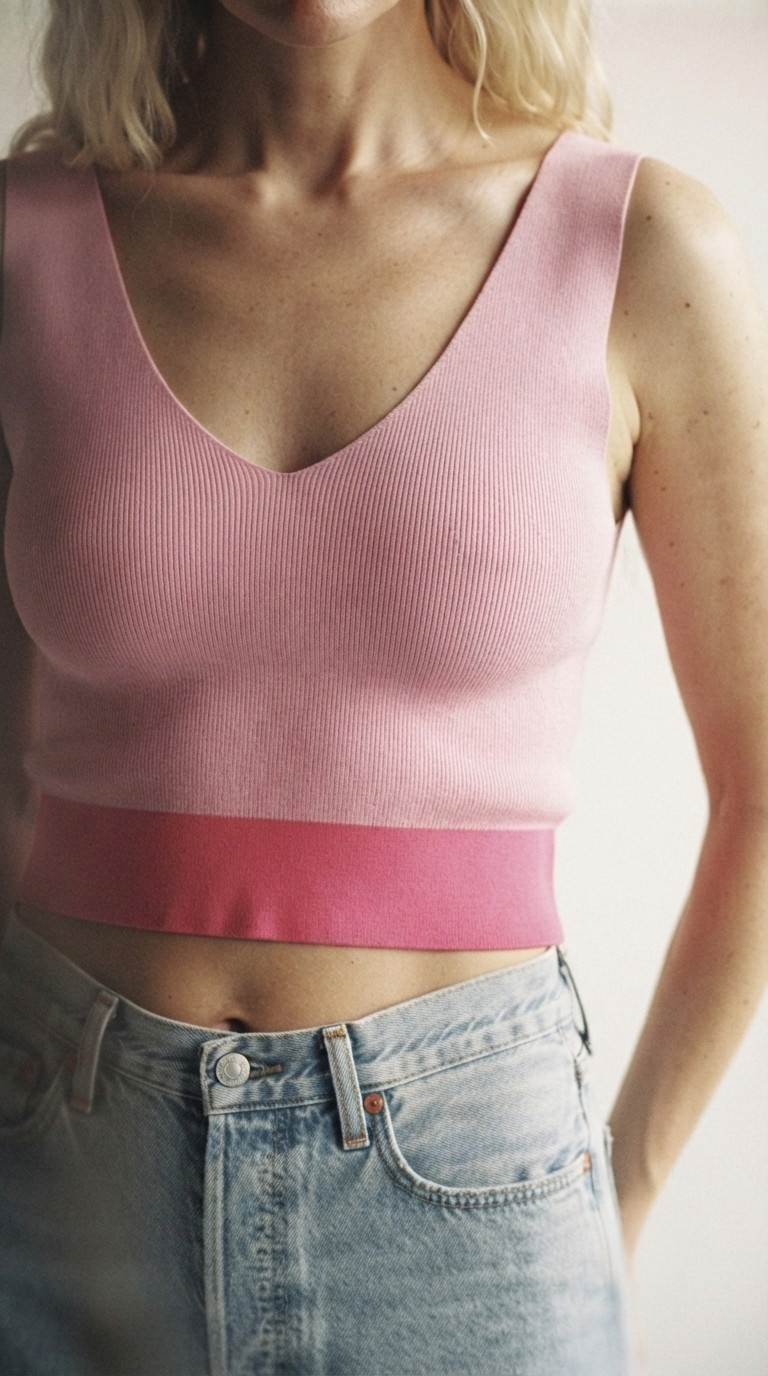 Bordure Contrast Hem Tank