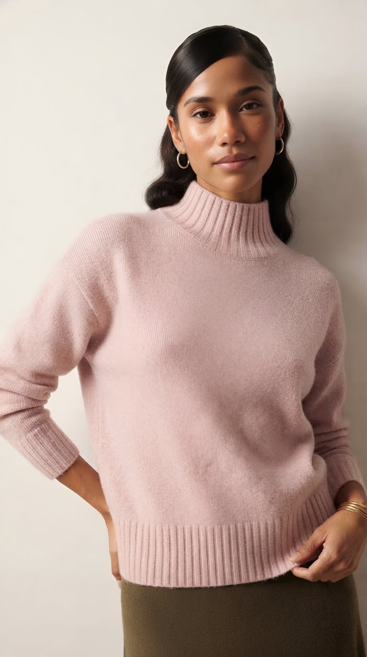 Tourelle High Collar Knit Sweater