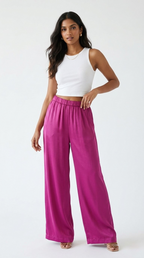 Les Éclat Satin Wide Leg Pants
