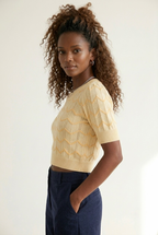 Solstice Herringbone Crop Sweater