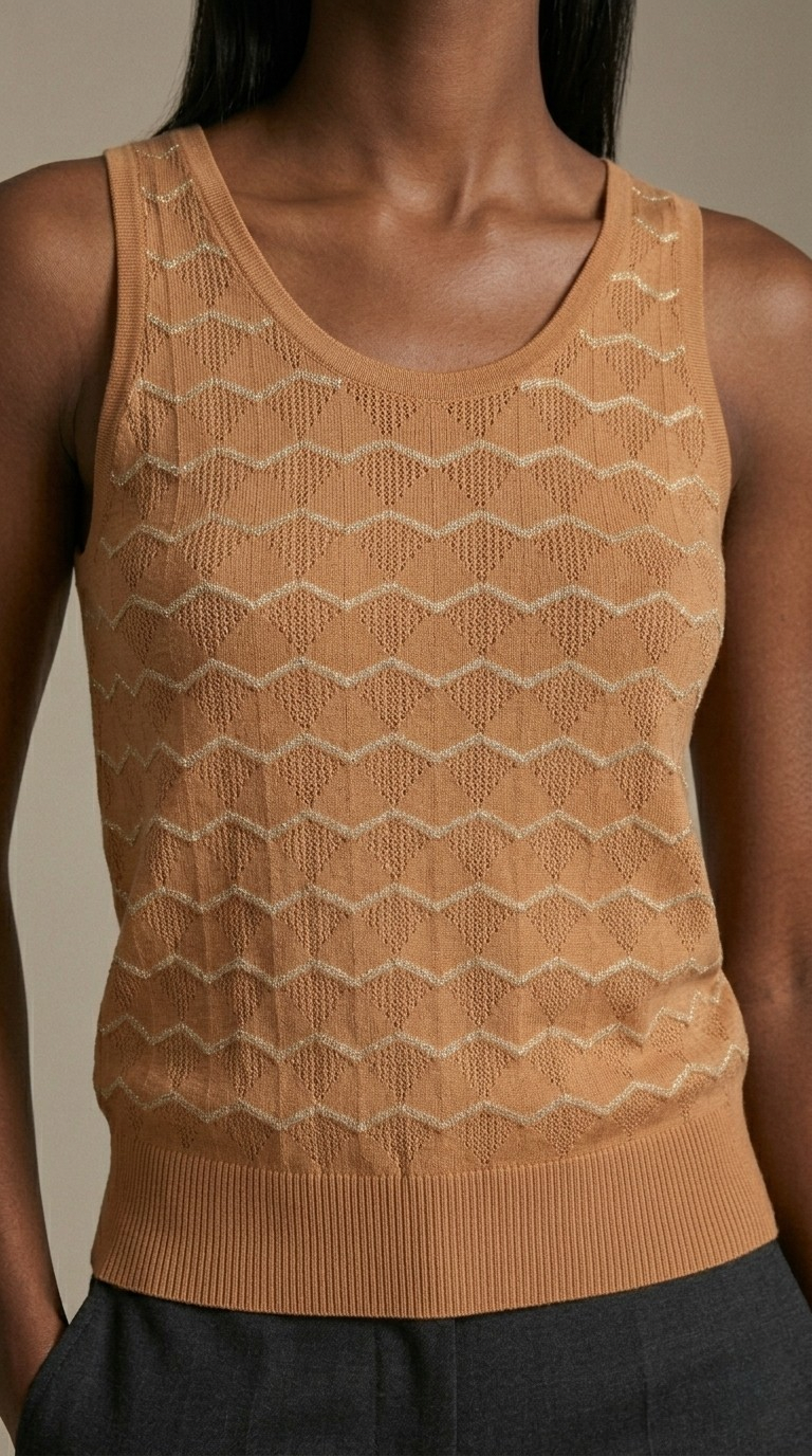 Lucent Metallic Knit Tank