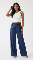 Les Éclat Satin Wide Leg Pants