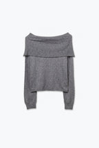 Bardot Ribbed Off Shoulder Sweater