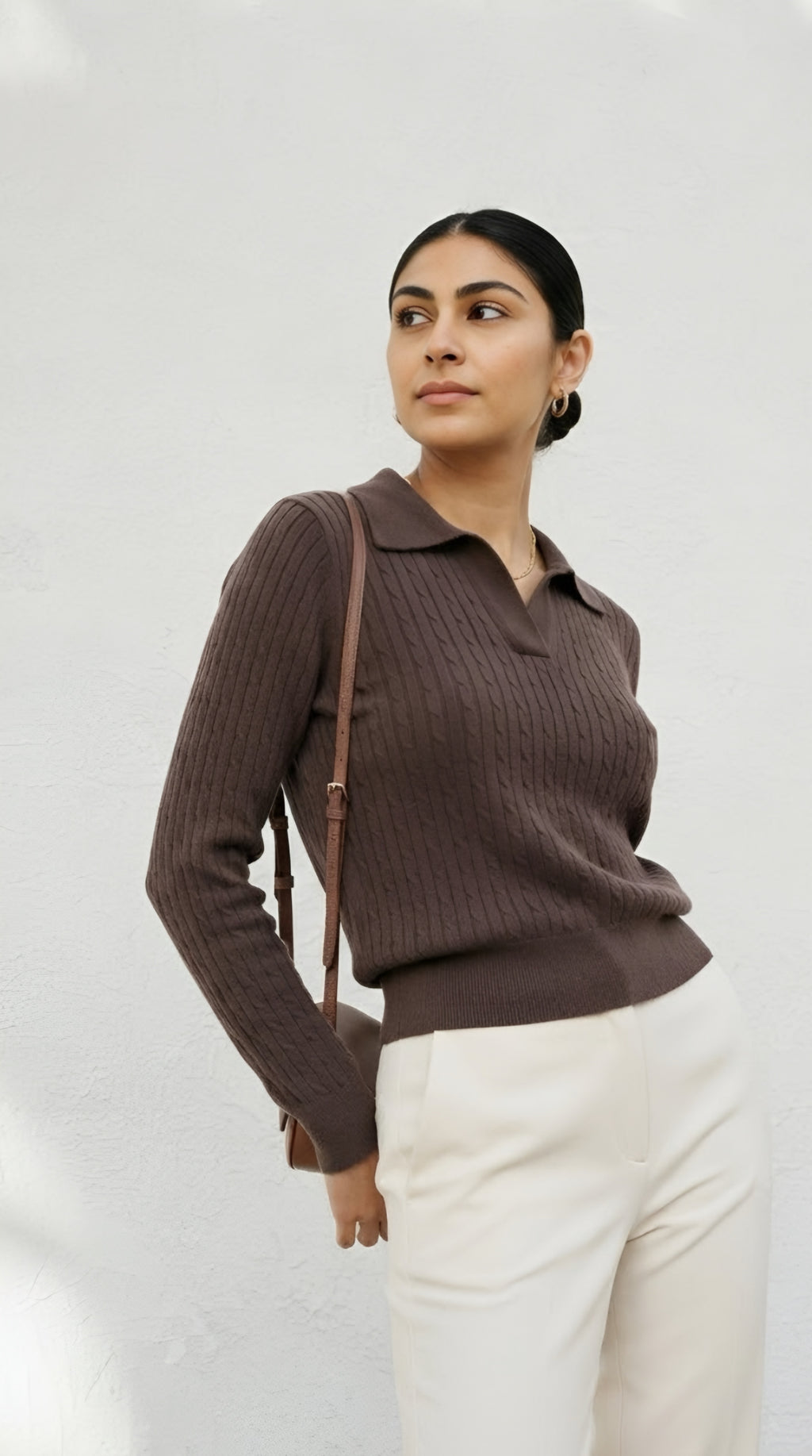 Câble Polo Knit Sweater