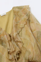 Feuille Ruffled Tie-Front Blouse