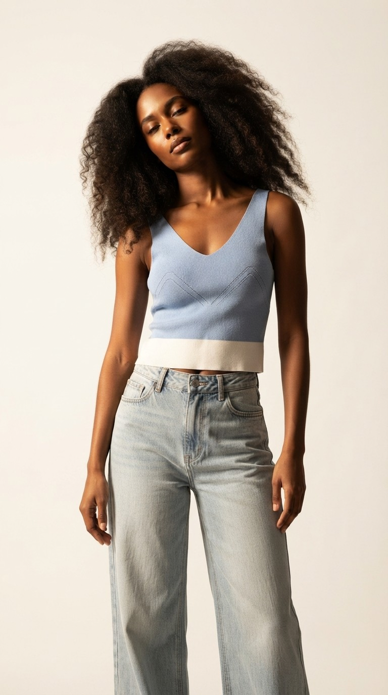 Bordure Contrast Hem Tank