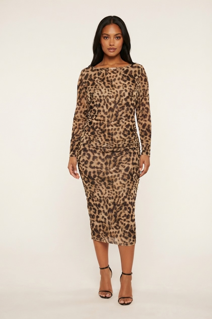 Féroce Leopard Bodycon Midi Dress